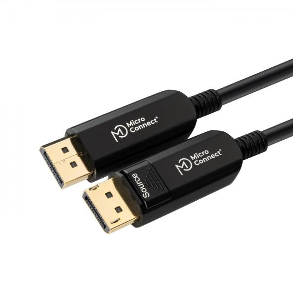 Microconnect DP-MMG-2500V1.4OP cavo DisplayPort 25 m Nero (DisplayPort 1.4, 8K@60Hz, - Optic Fibre, 25m DP 1.4 8K - 60Hz, 32.4Gbps Support: YUV4:4:4, EDID/HDCP2.2 - Warranty: 300M)