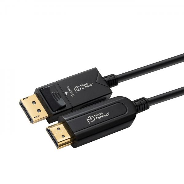 Microconnect DP-HDMI-1000V1.4OP cavo e adattatore video 10 m DisplayPort HDMI tipo A [Standard] Nero (Premium Optic DP - HDMI Cable - 10m cable, DP 1.4 - HDMI 2.0 - Support 4K 60Hz,18Gbps, YUV4:4:4,