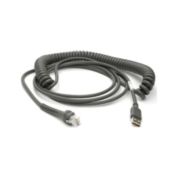 Zebra CBA-U29-C15ZBR cavo USB USB 2.0 4,57 m USB A Nero (CABLE SHIELDED USB: SERIES A - CONNECTOR 15FT/4.6M COILED)