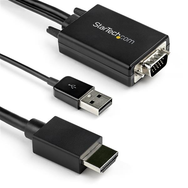 StarTech.com Cavo adattatore convertitore da VGA a HDMI da 2 m - Alimentazione USB - 1080p (2M [6FT.] VGA TO HDMI ADAPTER - - USB AUDIO - 1080P RESOLUTION)