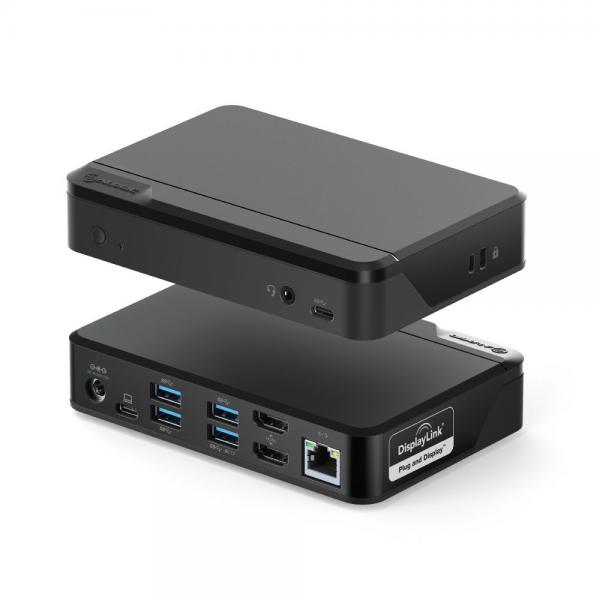 ALOGIC DUTHD replicatore di porte e docking station per laptop USB 3.2 Gen 1 [3.1 Gen 1] Type-C Nero (ALOGIC UNIVERSAL TWIN HD - DOCKING STATION [USB-C USB-A COM)