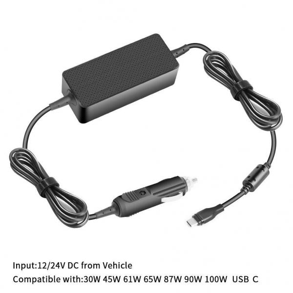CoreParts MBXUSBC-DC0004 adattatore e invertitore Interno 100 W Nero (USB-C Car Charger - 100W 5V2A-20V5A Plug:USB-C - Input: 12-24V 5A, Output:5V3A ,9V3A ,12V3A, 15V3A, 20V5A Type C, CE FCC EMC Cert