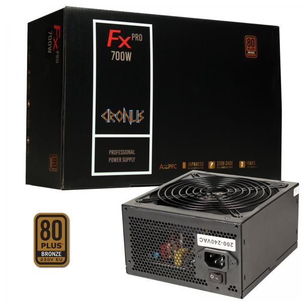 CRONUS 700ATV FX PRO 700W PSU 140mm Silent Cooling Fan 80 PLUS Bronze Non Modular Flat Black Cables Supreme Performance alimentatore per computer ATX Nero (CRONUS 700ATV FX PRO 700W PSU, 140mm Silent