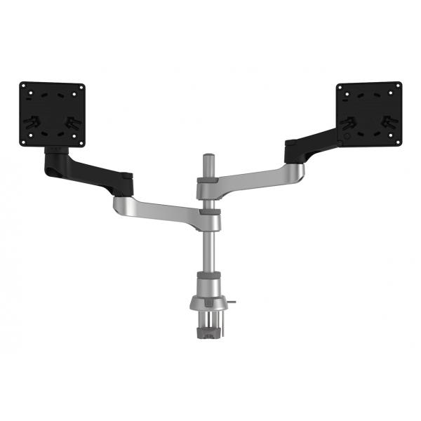 R-Go Tools Braccio per monitor R-Go Zepher, braccio regolabile per doppio monitor, capacità di carico fino a 8 kg, nero (ZEPHER 4 C2 DOUBLE MONITOR ARM - 8KG BLACK/SILVER)