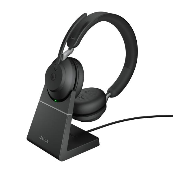 Jabra Evolve2 65 Auricolare Wireless A Padiglione Ufficio USB tipo-C Bluetooth Base di ricarica (Jabra Evolve2 65 MS Stereo - Headset - on-ear - Bluetooth - wireless - USB-C - noise isolating - black