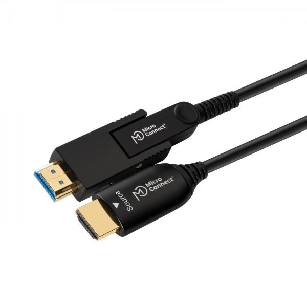 Microconnect HDM191915V2.0DOP cavo HDMI 15 m HDMI tipo A [Standard] Nero (Premium High Speed Active - Optic HDMI 2.0 A-D Cable 15m - With HDMI Type A Adapter 15m Support 4K 60Hz, 18 G/bps, YUV4:4:4,