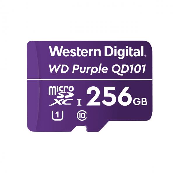 Western Digital WD Purple SC QD101 256 GB MicroSDXC Classe 10 (WD Purple SC QD101 memory - card 256 GB MicroSDXC Class - 10 WD Purple SC QD101, 256 GB, MicroSDXC, Class 10, Class 1 [U1], Purple - War
