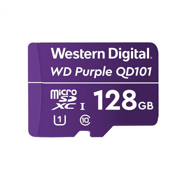 Western Digital WD Purple SC QD101 128 GB MicroSDXC Classe 10 (WD Purple SC QD101 memory - card 128 GB MicroSDXC Class - 10 WD Purple SC QD101, 128 GB, MicroSDXC, Class 10, Class 1 [U1], Purple - War