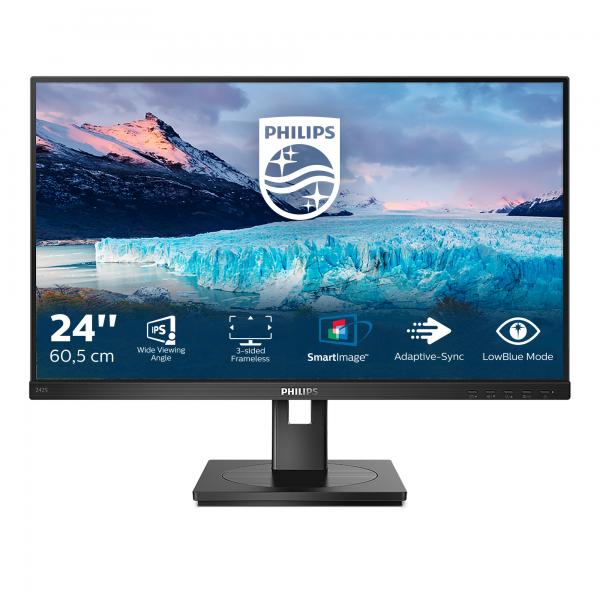 Philips S Line 242S1AE/00 Monitor PC 60,5 cm [23.8] 1920 x 1080 Pixel Full HD LED Nero (Philips S-line 242S1AE - Monitor a LED - 24 - 1920 x 1080 Full HD [1080p] @ 75 Hz - IPS - 300 cd/m? - 1000:1 -