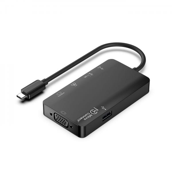 Microconnect USB3.1CCOM14 replicatore di porte e docking station per laptop Cablato USB 3.2 Gen 1 [3.1 Gen 1] Type-C Grigio (Premium USB-C Mini Dock - USB-C to 2 x USB3.0 A /RJ45/ - HDMI/VGA/Type C D