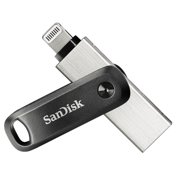 SanDisk iXpand unità flash USB 64 GB USB Type-A / Lightning 3.2 Gen 2 [3.1 Gen 2] Nero, Argento (SANDISK IXPAND 64GB USB FLASH - DRIVE GO FOR IPHONE AND IPAD)