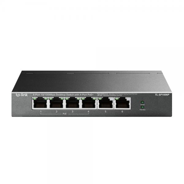 TP-Link TL-SF1006P switch di rete Non gestito Fast Ethernet [10/100] Supporto Power over Ethernet [PoE] Nero (6-PORT POE+ FE DESKTOP SWITCH - .)