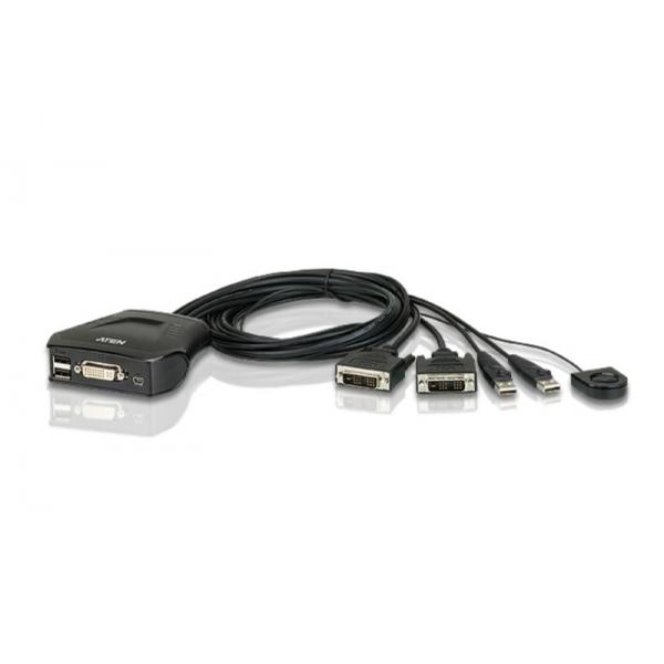 ATEN Switch KVM cavo USB DVI a 2 porte con selettore porta remota (2 PORT DVI CABLE KVM NO AUDIO)