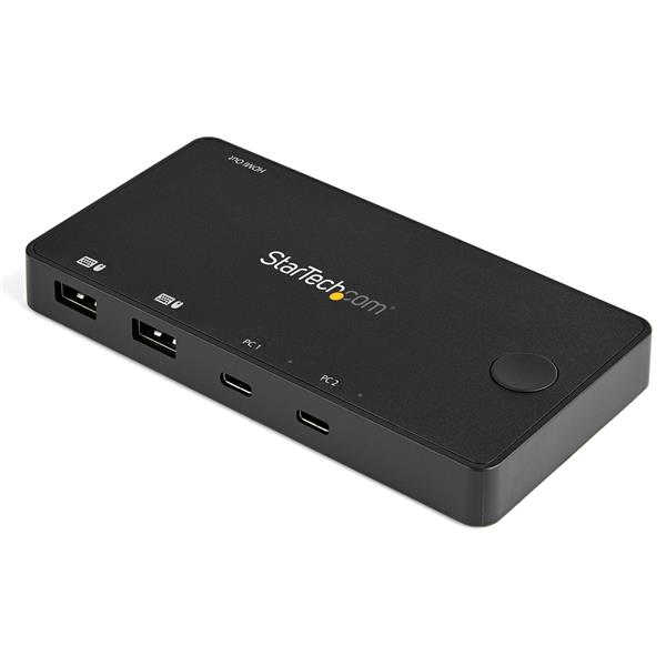 StarTech.com SV211HDUC switch per keyboard-video-mouse [kvm] Nero (StarTech.com 2 Port USB C KVM Switch, 4K 60Hz HDMI, Compact Dual Port UHD USB Type C Desktop Mini KVM Switch with USB C Cables, Bus