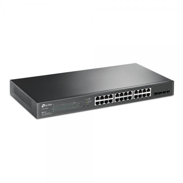 TP-Link JetStream TL-SG2428P switch di rete Gestito L2/L2+ Gigabit Ethernet [10/100/1000] Supporto Power over Ethernet [PoE] 1U Nero (TP-Link JetStream TL-SG2428P 28-Port Metal Gigabit Smart PoE Swit