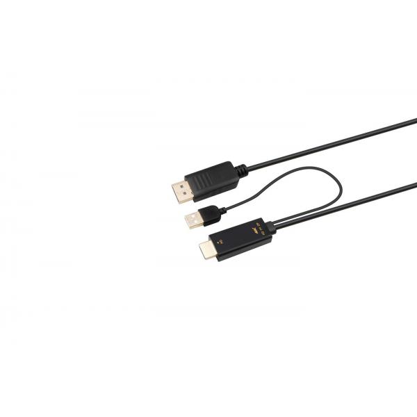 Microconnect HDMI-DP-CON3 cavo e adattatore video 3 m HDMI tipo A [Standard] DisplayPort Nero (HDMI to DisplayPort Converter - Cable, Converts HDMI to DP, 3 - meter Supports HDMI up to 4K [4096x2160@