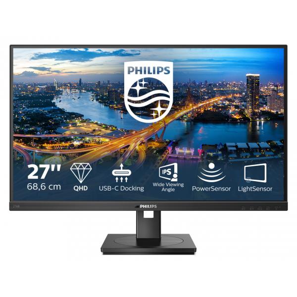 Philips 276B1/00 Monitor PC 68,6 cm [27] 2560 x 1440 Pixel Full HD LED Nero (Philips 276B1 - Monitor a LED - 27 - 2560 x 1440 QHD @ 75 Hz - IPS - 350 cd/m? - 1000:1 - 4 ms - 2xHDMI, DisplayPort, USB-