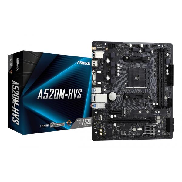 Asrock A520M-HVS AMD A520 Socket AM4 micro ATX (ASRock A520M-HVS Super Alloy AMD AM4 Socket Motherboard, Micro-ATX, 2x DDR4 Slots, 1x M.2 Socket, GbE LAN, 1x D-Sub / 1x HDMI Port)