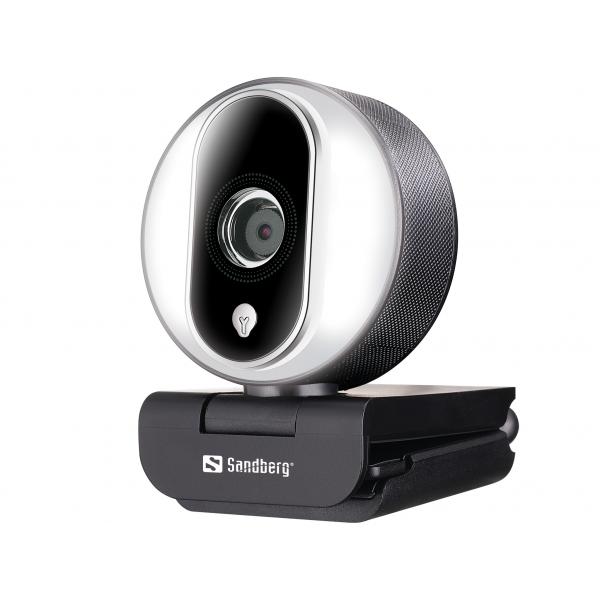 Sandberg Streamer USB Webcam Pro (Streamer USB Webcam Pro - Streamer USB Webcam Pro, 2 - MP, 1920 x 1080 pixels, 60 fps, 1280x720@60fps,1920x1080@30fps, 720p,1080p, - Warranty: 60M)