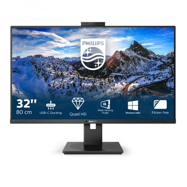 Philips P Line 326P1H/00 Monitor PC 80 cm [31.5] 2560 x 1440 Pixel Quad HD LED Nero (32 326P1H/00&nbsp;Monitor - 32 Black LCD Monitor Quad HD Height Adjustable DisplayPort USB and HDMI)