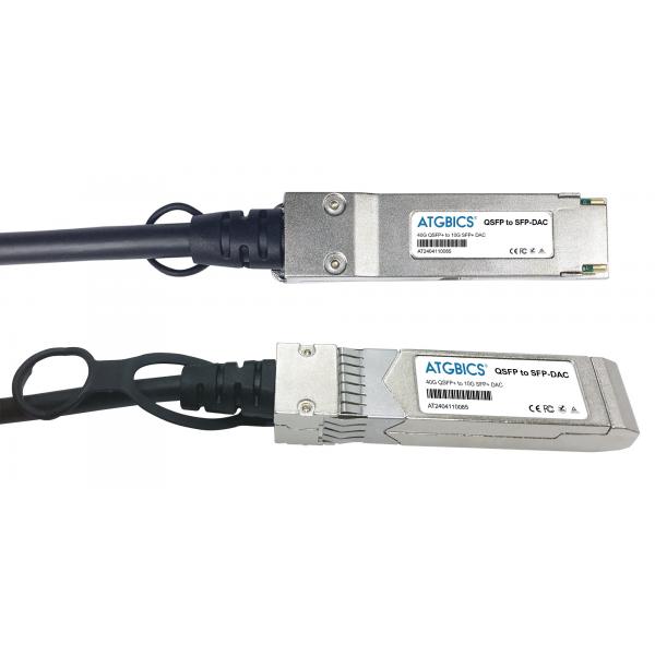 ATGBICS MC2309130-002-C cavo InfiniBand e in fibra ottica 2 m QSFP+ DAC Nero (NVIDIA Mellanox compatible Direct Attach Copper Cable 40GBase-CU QSFP+ to 10GBase-CU SFP+ [Passive Twinax 2m])