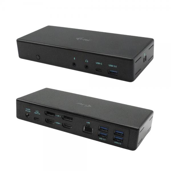 i-tec C31QUATTRODOCKPDUK replicatore di porte e docking station per laptop Cablato USB 3.2 Gen 1 [3.1 Gen 1] Type-C Nero (I-TEC USB-C QUATTRO DISPLAY - DOCKING STATION WITH POWER DELIV)