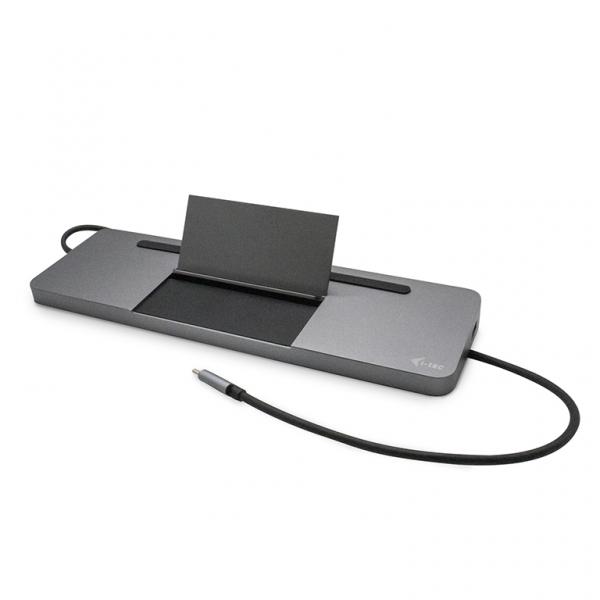 i-tec Metal USB-C Ergonomic 4K 3x Display Docking Station + Power Delivery 85 W (I-TEC USB-C 3XLCD DOCK W/ PD85W - METAL LOW PROFILE 3X LCD DOCK)