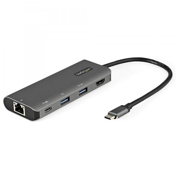StarTech.com Adattatore multiporta USB C da viaggio - Convertitore video USB type-C HDMI 4K 30Hz - Mini docking station USB tipo C a HDMI Power delivery 100W - USB 3.1 Gen 2 hub 10Gbps - Cavo 25cm (U