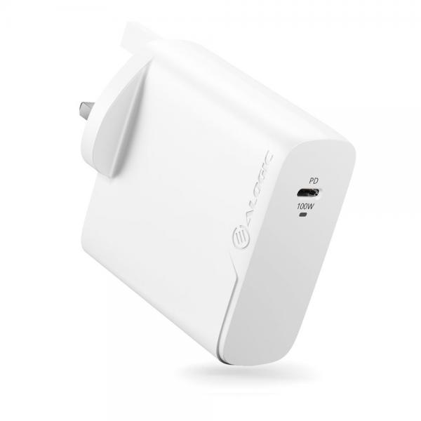 ALOGIC WCG1X100-UK Caricabatterie per dispositivi mobili Universale Bianco AC Interno (100W USB-C GAN CHARGER -WITH 2M - USB-C CABLE LAPTOP / SMARTPHONE)