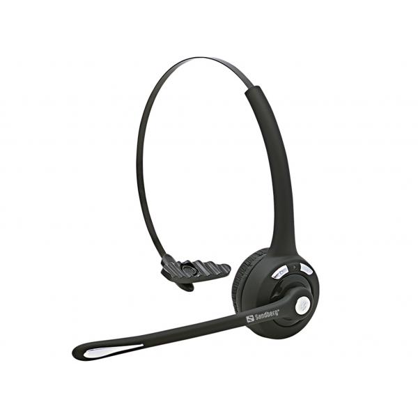 Sandberg 126-23 cuffia e auricolare Wireless A Padiglione Ufficio Bluetooth Nero (Wireless Office Headset - Bluetooth Office Headset, - Headset, Head-band, Office/Call center, Black, Monaural, Wirele