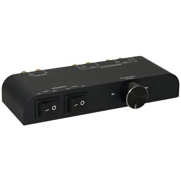 Microconnect MC-GEN-270 commutatore audio Nero (Speaker Control 2 way - with Banana Connector, This - product is only approved for connection to loudspeaker outputsof audio - Warranty: 36M)
