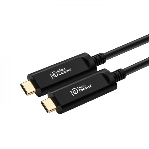 Microconnect MC-USB3.1C15OP cavo USB USB 3.2 Gen 2 [3.1 Gen 2] 15 m USB C Nero (Premium Optic fiber USB-C 3.2 - Gen 2 cable 15m Provide 5V - 900mA to Device/Camera etc. - Warranty: 36M)