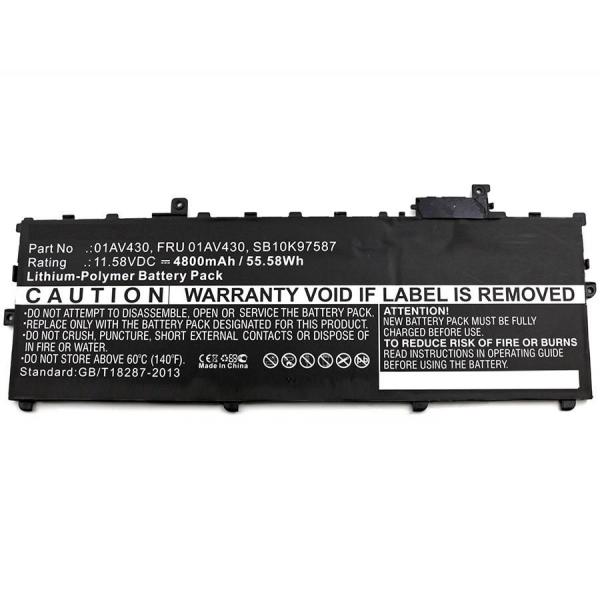 CoreParts MBXLE-BA0145 ricambio per laptop Batteria (Laptop Battery for Lenovo - 53.71Wh 11.55V 4650mAh 55Wh - Li-Pol 11.58V 4800mAh Black, ThinkPad X1 Carbon 2017 - Warranty: 12M)