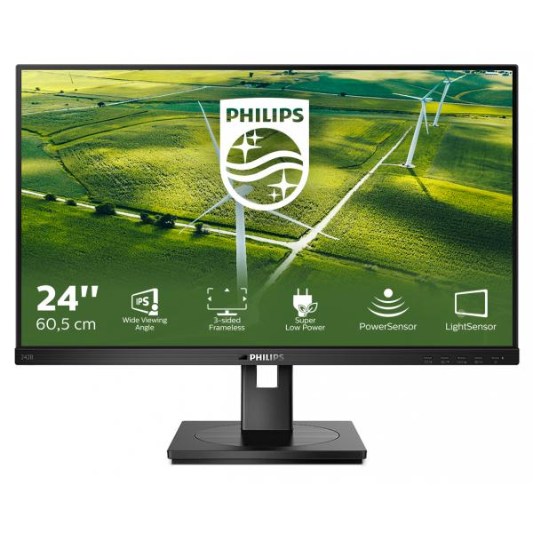 Philips 242B1G/00 Monitor PC 60,5 cm [23.8] 1920 x 1080 Pixel Full HD LED Nero (Philips B Line 242B1G - Monitor a LED - 24 - 1920 x 1080 Full HD [1080p] @ 75 Hz - IPS - 250 cd/m? - 1000:1 - 4 ms - HD