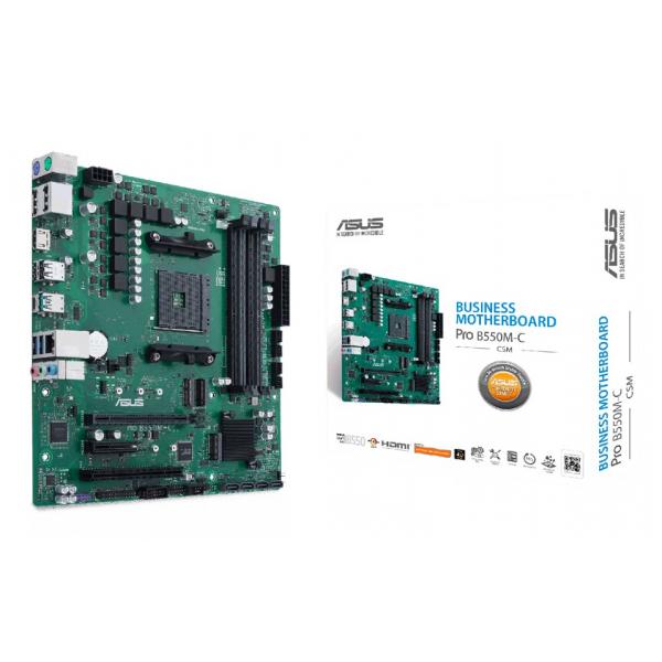 ASUS PRO B550M-C/CSM AMD B550 Socket AM4 micro ATX (ASUS PRO B550M-C/CSM AM4 B550/2x DP-HDMI/2x M.2/24-7/?ATX Business MB with enhanced security & eliability)