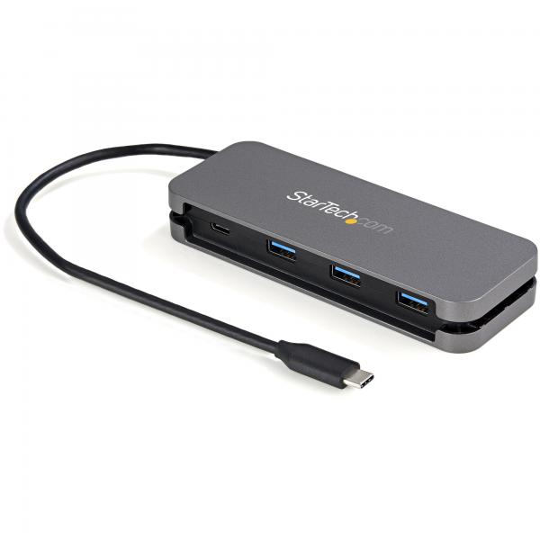 StarTech.com HB30CM3A1CB hub di interfaccia USB 3.2 Gen 1 [3.1 Gen 1] Type-C 5000 Mbit/s Nero, Grigio (4 PORT USB C HUB USB 3.0 TYPE C - EXPANSION HUB MINI LAPTOP HUB)