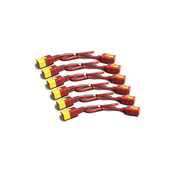 APC AP8712SX340 cavo di alimentazione Rosso 0,6 m Accoppiatore C19 Accoppiatore C20 (APC - Power cable - IEC 60320 C19 to IEC 60320 C20 - 16 A - 61 cm - latched - red [pack of 6] - for P/N: SMT2200I-