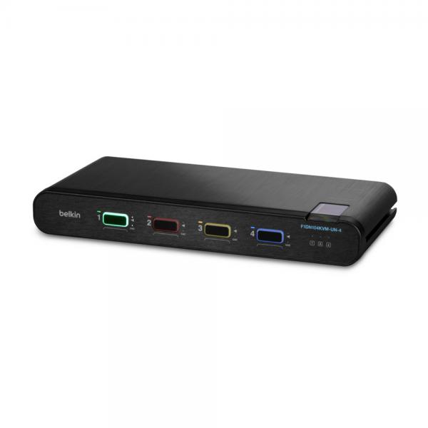 Belkin F1DN104KVM-UN-4 switch per keyboard-video-mouse [kvm] Nero (4 PORT SINGLEHEADDP KVMSWITCHPP4 0)
