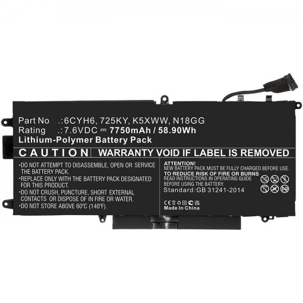 CoreParts MBXDE-BA0186 ricambio per laptop Batteria (Laptop Battery for Dell - 60.00Wh 7.6V 7890mAh 60WH - Li-ion 7.6V 7890mAh, DELL LATITUDE 5289 7389 7390, DELL LATITUDE 5289 2-in-1, - Warranty: 12