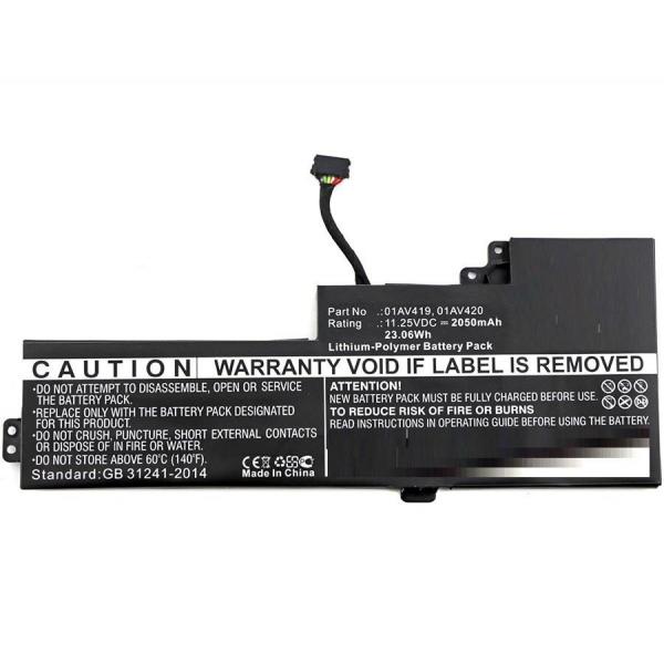 CoreParts MBXLE-BA0175 ricambio per laptop Batteria (Laptop Battery for Lenovo - 22.80Wh 11.4V 2000mAh 23Wh - Li-Pol 11.25V 2050mAh Black, ThinkPad T470, ThinkPad T470 20HD002TCD, ThinkPad - Warranty
