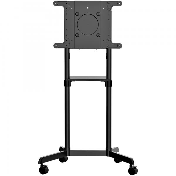 StarTech.com Carrello porta TV con ruote - Supporto TV portatile per schermi VESA da 37-70 [70 kg] - Supporto TV con ripiano e scomparto di appoggio - Schermo girevole/inclinabile - Carrello TV unive