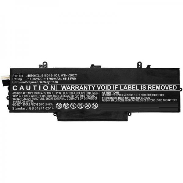CoreParts MBXHP-BA0229 ricambio per laptop Batteria (Laptop Battery for HP 61.56Wh - 11.4V 5400mAh 62Wh Li-Pol - 11.55V 5400mAh Black for HP Notebook, Laptop EliteBook 1040 G4, Elitebook 1040 - Warra