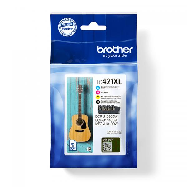 Brother LC-421XLVAL PagePack 4 pz Originale Resa elevata [XL] Nero, Ciano, Magenta, Giallo (Tinte Brother LC-421XLVAL Value Pack)