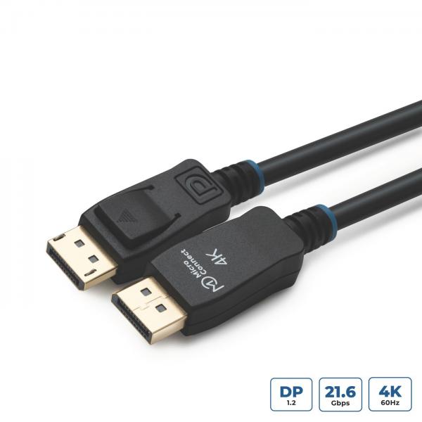 Microconnect MC-DP-MMG-1500 cavo DisplayPort 15 m Nero (4K DisplayPort 1.2 Cable 15m - Displayport version 1.2, - Black supports 4K*2K@60Hz, OD: 6.0MM, CU, Gold-plated connectors - Warranty: 300M)