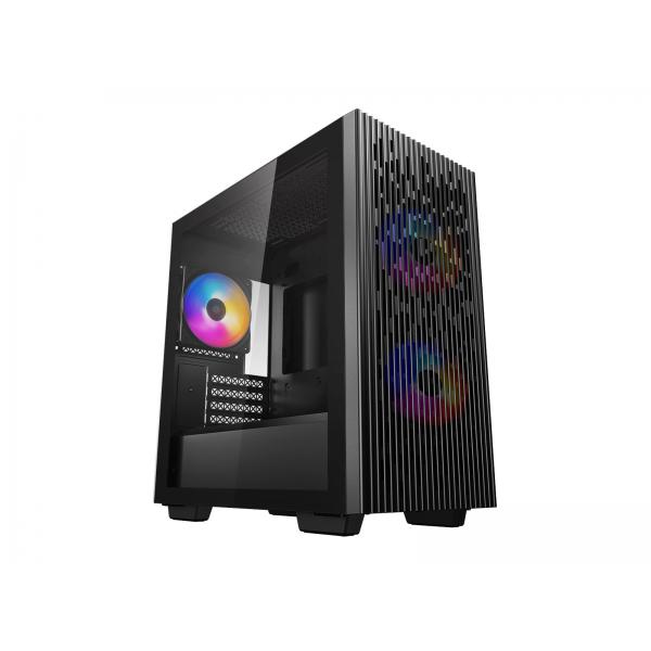 DeepCool MATREXX 40 3FS Micro Tower Nero (DeepCool MATREXX 40 3FS Case, Gaming, Black, Micro Tower, 1 x USB 3.0 / 1 x USB 2.0, Tempered Glass Side Window Panel, Mesh Front Panel for Optimized Airflow