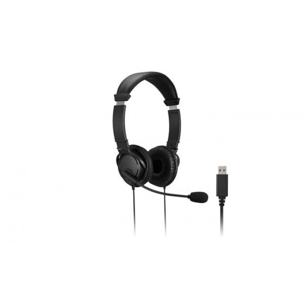 Kensington Cuffie USB-A classiche con microfono e controllo del volume (Kensington HiFi Headphones with noise cancelling Mic and Volume Control Buttons; USB connection. [1Year warranty])