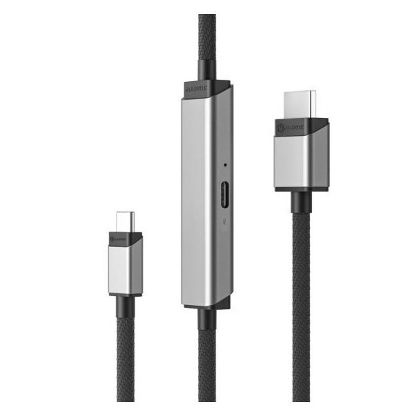 ALOGIC ULCHDPD01-SGR cavo e adattatore video 1 m USB tipo-C HDMI + USB Argento (ALOGIC ULTRA USB-C TO HDMI WITH - 100W PD CABLE - MALE TO MALE - 1)