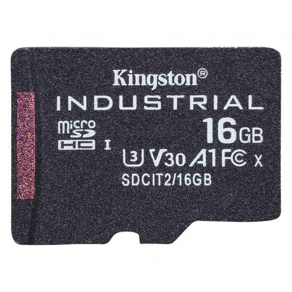 Kingston Technology Scheda microSDHC Industriale 16GB C10 A1 pSLC Confezione Singola senza Adattatore (16GB microSDHC Industrial C10 - A1 pSLC Card Single Pack w/o - Adapter - Warranty: 12M)