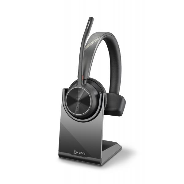 POLY Voyager 4310 UC Auricolare Wireless A Padiglione Ufficio USB tipo A Bluetooth Base di ricarica Nero (Voyager 4310 UC + LS USB-A - POLY Voyager 4310 UC, - Wireless, Office/Call center, 122 g, Hea