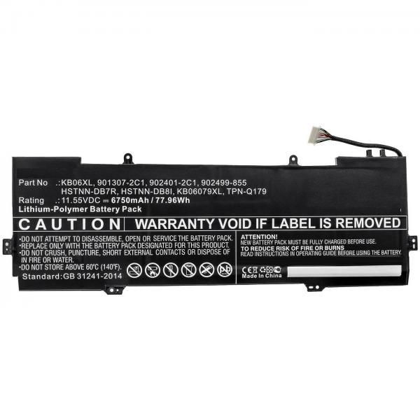 CoreParts MBXHP-BA0245 ricambio per laptop Batteria (Laptop Battery for HP 79.00Wh - 11.55V 6840mAh 77.96Wh Li-Pol - 11.55V 6750mAh Black for HP Notebook, Laptop Spectre x360 15 bl012dx, Spectre - Wa